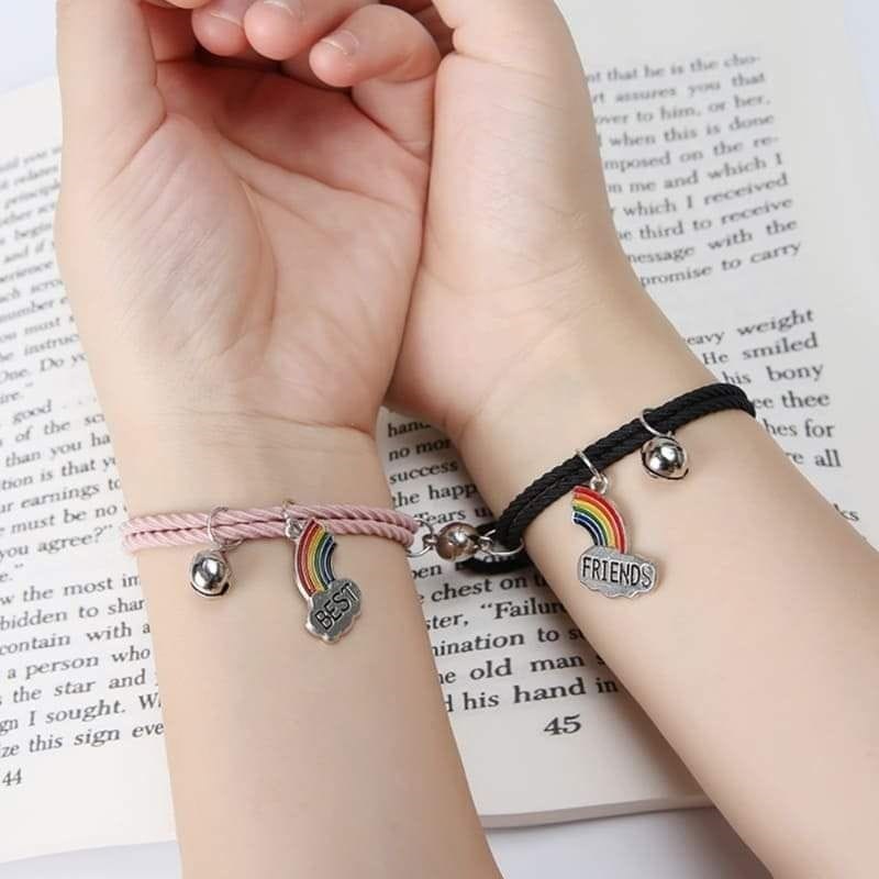 2pcs Cute Cartoon Couple Bracelet Magnet Ball Hand Men and Women Gift